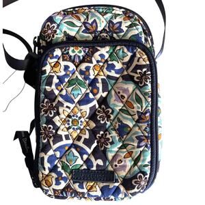 Vera Bradley RFID Petite Cell Phone Crossbody Bag Lisbon Medallion Cool Purse
